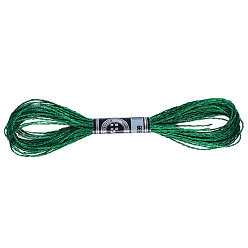 Темно-Зеленый 12-слойная нить для вышивания из металлизированного полиэстера, блестящие нитки для вышивки крестиком для рукоделия, ручная вышивка, браслеты дружбы плетеная веревка, темно-зеленый, 0.8 мм, о 8м / моток