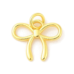 Золотой 925 подвески в виде банта из стерлингового серебра с кольцами и 925 штампом, золотые, 12x10x1.5 мм, отверстие : 2 мм