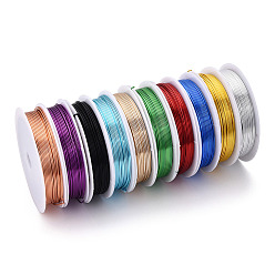 Mixed Color Round Aluminum Wire, Bendable Metal Craft Wire for Jewelry Making DIY Crafts, Mixed Color, 20 Gauge, 0.8mm, 5m/roll(16.4 Feet/roll), 10 rolls/group