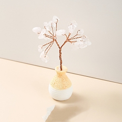 Хрусталь Украшения из натурального драгоценного камня дерево жизни, Мини-керамическая ваза случайного цвета с медной проволокой, энергетический камень в стиле фэн-шуй, подарок для женщин и мужчин, медитация, 60~80 мм