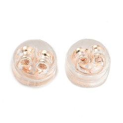 Розовое Золото Серьги из смолы и латуни, спинки для серьги, плоско-круглые, розовое золото , 4.9x4 мм, отверстие : 0.6 мм