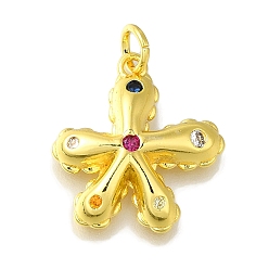 Золотой Подвеска из латуни с микропаве из кубического циркония, с целью перехода в кольце, без свинца и без кадмия, долговечный, звезда, золотые, 19x17.5x4 мм