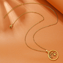 Spider Хэллоуин 304 подвески из нержавеющей стали для женщин, золотые, паук, 17.72 дюйм (45 см), Кулон : 25 мм