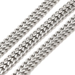 Нержавеющая Сталь Цвет 304 из нержавеющей стали обуздать цепи, несварные, с катушкой, цвет нержавеющей стали, 5x4x1.5 мм