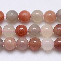 Multi-Moonstone Natürliche Multi-Mondstein-Perlenstränge, Runde, Gemischte Farbe, 10 mm, Bohrung: 1 mm