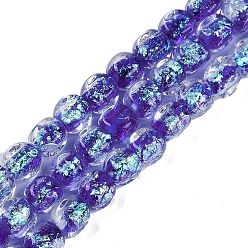 Индиго Нити из фольги в технике лэмпворк, квадратный, индиговые, 10x9x9.5 мм, отверстие : 1.2 мм, около 40 шт / нитка, 14.76'' (37.5 см)