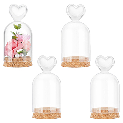 Arch Стеклянный купол, декоративная витрина, Террариум в форме колокольчика с пробковым основанием, сердце, арка, 104 мм