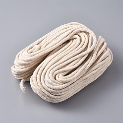 Cotton Twisted Cotton Cord, Lamp Wick Round Cotton Rope, Cotton Wick, DIY Physical Material, 4.8mm, about 25m/bag