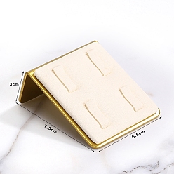 Бежевый Бархатные кольца отображения, прямоугольные, бежевые, 7.5x6.5x3 см