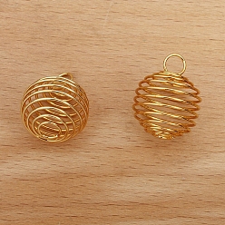 Золотой Латунные подвески, аксессуары для заколок-пружинок, шейкерный шар, золотые, 20 мм