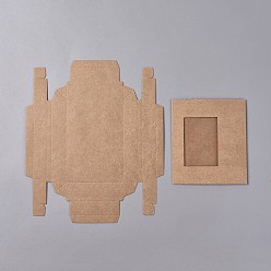 Camel Foldable Kraft Paper Sliding Boxes, with Clear Window Paper Drawer Boxes, Rectangle, Camel, Box: 11.5x8x2cm