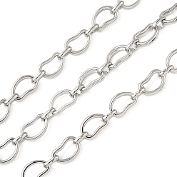 Платинированный Цепи из сплава с арочными звеньями, несварные, Реальная платина, Ссылки: 10x7x2 мм & 6.5x4x1.5 мм