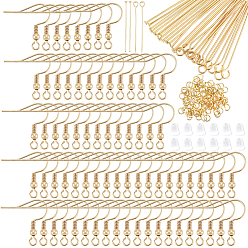Real 18K Gold Plated DIY Jewelry Kit, Inclduing Earring Hooks, Jump Ring, Eye Pin and Ear Nuts, Real 18K Gold Plated, 20x20x3mm, Hole: 2mm