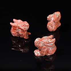 Джаспер Кунжут Украшения дисплея яшмы натурального кунжута, украшение домашнего офиса, кролик, 42 мм