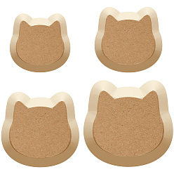 Cat Shape 4шт. 4 стили МДФ керамическая глиняная подставка, гончарные инструменты, форма кошки, 150~225x145~217x15 мм, 1 шт / стиль
