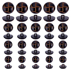 Кокосово-Коричневый 60шт 4 стиль пластиковые пуговицы на ножке, полукруглый, 1-луночное, кокосового коричневый, 15~25x9.5~13.5 мм, отверстие : 3.5 мм, 15 шт / стиль