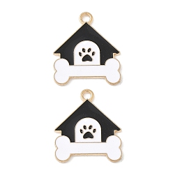 Дом Подвески из эмали и сплава, золотой свет, дом, 23x20x1 мм, отверстие : 2 мм