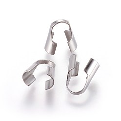 Нержавеющая Сталь Цвет Устойчивы к потускнению 304 наконечники шнура из нержавеющей стали, Торцевые крышки, колонка, цвет нержавеющей стали, 11x5.5x10 мм, отверстие : 4x6.5 мм