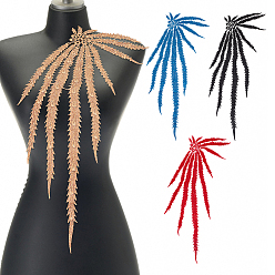 (52) Непрозрачная лаванда 4 шт 4 цвета полиэстер вышивка орнамент аксессуары, нашивка с кружевной аппликацией, швейные украшения, хвост феникса, разноцветные, 605x200x2 мм, 1 шт / цвет