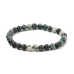 Dioptase Браслеты из круглых бусин натурального диоптаза, бусины : 6 мм, внутренний диаметр: 2~2-1/8 дюйм (5.2~5.5 см)