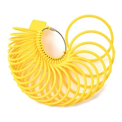 Желтый 23шт. пластиковые измерители размера запястья, браслет калибр калибра браслета, инструменты для измерения размера запястья ювелирных изделий, желтые, 5.75~9.2x4.55~8.1x0.3 см