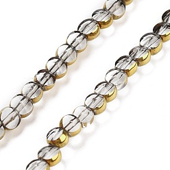 Прозрачный Стеклянные бусины с гальваническим покрытием , граненые, плоско-круглые, прозрачные, 4.5x3 мм, отверстие : 0.8 мм, около 70 шт / нитка, 11.38 дюйм (28.9 см)