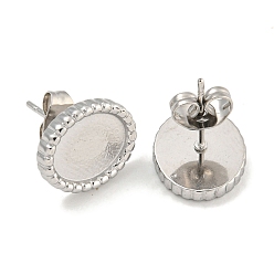 Нержавеющая Сталь Цвет Не тускнеет 304 фурнитура для сережек-гвоздиков из нержавеющей стали, овальные, цвет нержавеющей стали, 12.5x10 мм, тельного: 10x8 мм