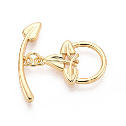 Настоящее золото 18K Латуни Переключить застежками, без никеля , кольцо с листа, реальный 18 k позолоченный, 23 мм, отверстие : 1.2 мм