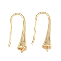 Light Gold Rack Plating Brass Earring Hooks, for Half Drilled Beads, Long-Lasting Plated, Light Gold, 21mm, Pin: 0.9mm