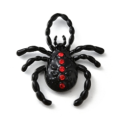 Spider Подвески из эмали в готическом стиле, чёрные, паук, 41x38x7 мм, отверстие : 12x8 мм
