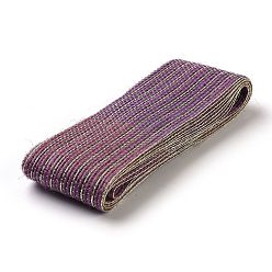 Dark Orchid Flat Burlap Ribbon, Silk Hessian Ribbon, for DIY Gift Wrap, Christmas Tree Decoration, Wedding Party, Dark Orchid, 1-1/2 inch(38mm)~1-5/8 inch(40mm), 2m/bundle(2.18yards/bundle)