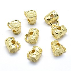 Golden Brass Beads, Cadmium Free & Nickel Free & Lead Free, Cup, Long-Lasting Plated, Golden, 9x10.5x7mm, Hole: 2.5mm