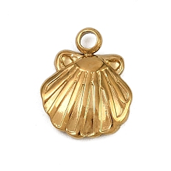 Золотой 304 прелести нержавеющей стали, подвески в форме ракушек, золотые, 12x10x2 мм, отверстие : 1.5 мм