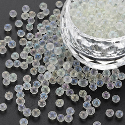 Прозрачный АВ Сделай сам украшения для ногтей мини стеклянные бусины, крошечные шарики ногтей икрой, с покрытием AB цвета, круглые, ясно AB, 3.5 мм, о 450 г / мешок