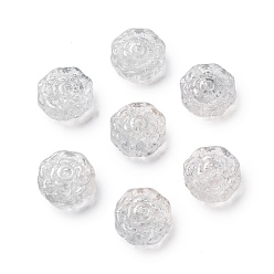 Белый Спрей окрашены прозрачные стеклянные бусины, цветочный шарм, белые, 15x15x6 мм, отверстие : 1.2 мм
