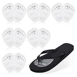 Прозрачный 6 Комплект из двух гелевых подушечек для передней части стопы шлепанцев, нескользящие подушечки для передней части стопы, прозрачные, 100x70x7.5 мм