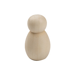 Цвет Древесины Незавершенная пустая скульптура деревянной куклы, для детей поделки с ручной росписью своими руками, деревесиные, 39x22 мм