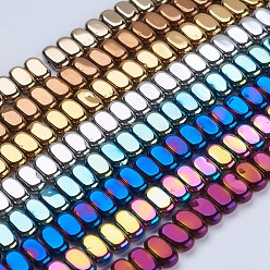 (52) Непрозрачная лаванда Гальванизировать немагнитных синтетический гематит бисер пряди, прямоугольные, разноцветные, 8x4x2 мм, отверстие : 1 мм, около 98~102 шт / нитка, 15.5 дюйм (39.5 см)