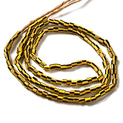 Золотистый Непальские бусины лэмпворк ручной работы, колонка с узором в полоску, золотые, 3~6x2~7 мм, отверстие : 1.2~1.8 мм, около 115~125 шт / нитка, 20.87~21.65 дюйм (53~55 см)