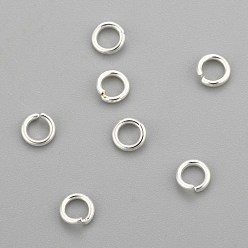 Серебро 304 из нержавеющей стали открыты кольца прыжок, круглые, серебряные, 20 датчик, 4x0.8 мм, внутренний диаметр: 2.4 мм