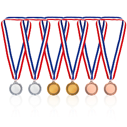 (52) Непрозрачная лаванда 6шт 3 стиль сплава пустые медали, медаль из полиэстера для детского мероприятия, разноцветные, 50~52 см, 2 шт / стиль