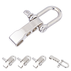 Платина 6 комплекты застежек-скобы с D-образным кольцом из сплава, платина, 41.5~55x27~30x7.5 мм, отверстие : 5x7 мм