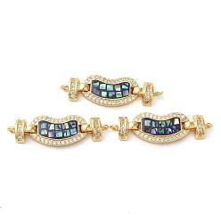 Индиго Латунь с покрытием из латуни микро проложить прозрачный кубический цирконий подвески в форме сердца, с эмалью и ракушкой, реальный 18 k позолоченный, долговечный, без свинца и без кадмия, индиговые, 10x31x4 мм, отверстие : 1.4 мм