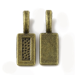 Античная Бронза Сплав клея на плоские площадки поручительств, прямоугольные подвесные поручни, античная бронза, 20.5x7x1~6 мм, отверстие : 6x4 мм