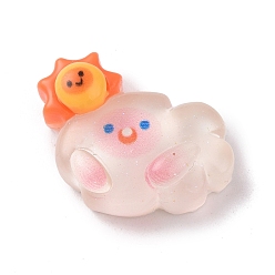 Солнце Прозрачные кабошоны из облачной смолы, блестящие мультяшные облачные кабошоны для изготовления ювелирных изделий, солнце, 22x24x9 мм