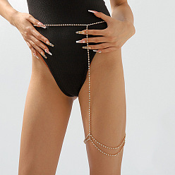 Золотой Сплав кристалл горный хрусталь коготь цепь нога бикини цепочка на талию для женщин, золотые, 700~1080 мм