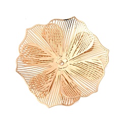 Золотой Шапочки и конусы для бусин, латунные, цветок, золотые, 26x25x2 мм, отверстие : 1 мм