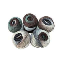 Черный Шерстяная нить градиентного цвета, секционная окрашенная исландская шерстяная нить, мягкий и теплый, для шали-шарфа ручной вязки, градиент цвета, чёрные, 180 м