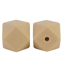 пшеница Восьмиугольные бусины из пищевого силикона, цвет пшеницы, 17 мм