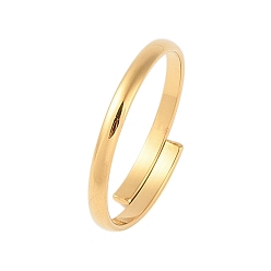 Настоящее золото 18K Ионное покрытие (ip) 304 гладкие кольца из нержавеющей стали, открытое манжетное кольцо для женщин, реальный 18 k позолоченный, внутренний диаметр: 18 мм